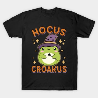 Hocus Croakus Kawaii Witch Frog Cute Halloween T-Shirt